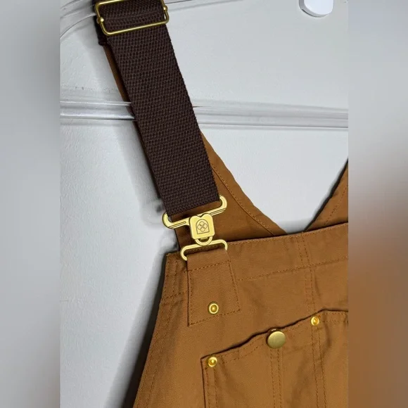 Madepants Duck Bib Overalls Canvas Workwear Dungarees Rust Brown Work Medium - Picture 4 of 7